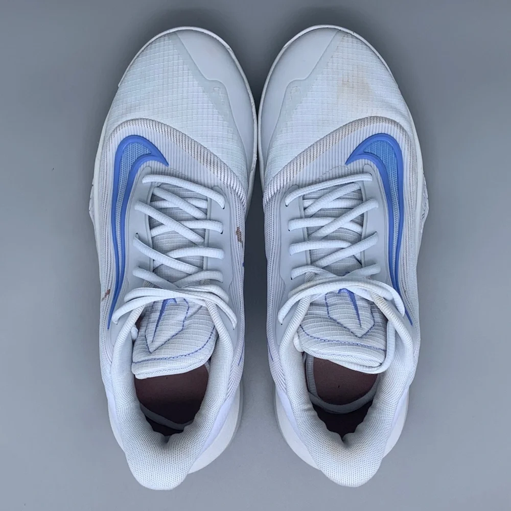 Nike Precision 7 Hard Court White Blue Grey Tennis Shoes FN4322-004 Men’s Sz 9.5